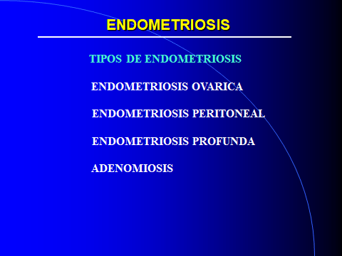 ENDOMETRIOSIS. TIPOS